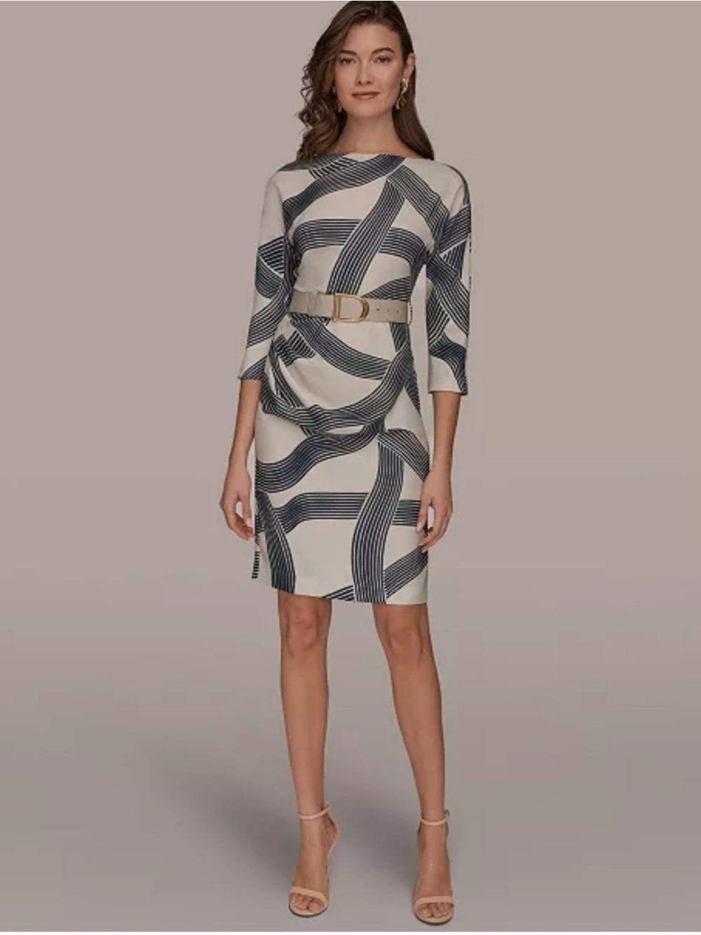 Donna Karan Abstract Belted Dress
Size 10